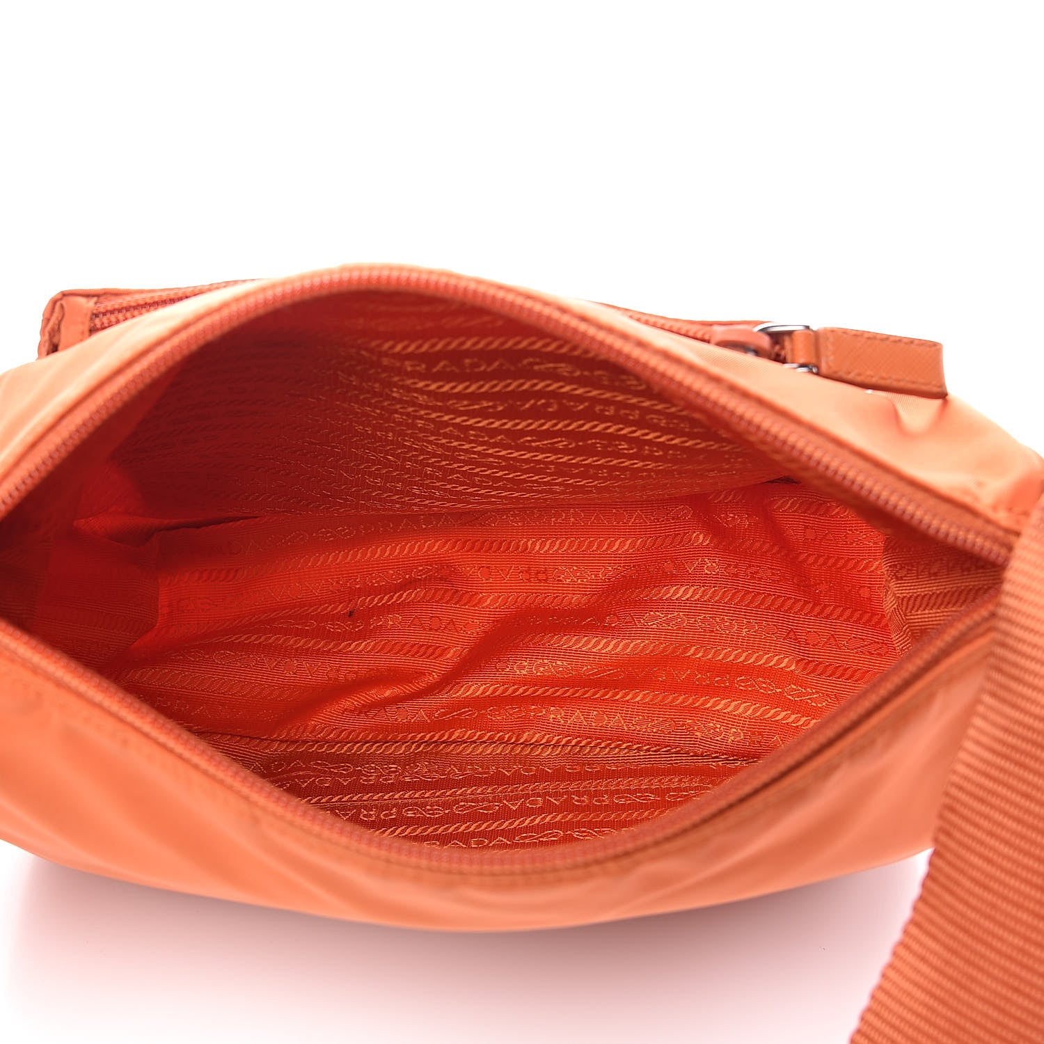 Prada Nylon Vela Flat Messenger Bag Papaya 5 of 13