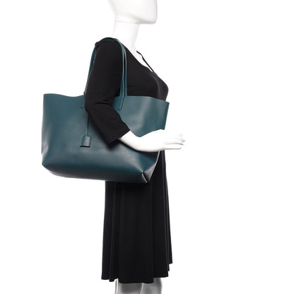 Saint Laurent Calfskin Large Shopping Tote Dark Turquoise 2 of 12