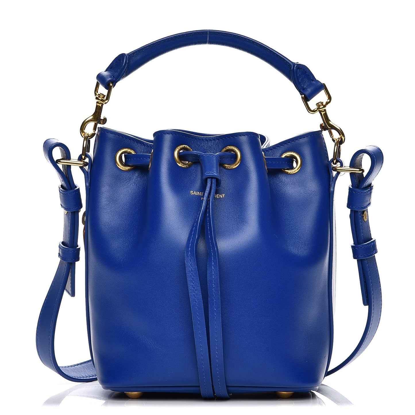 Calfskin Small Emmanuelle Bucket Bag Blue Marjorelle