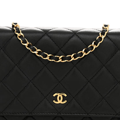 Chanel Lambskin Quilted Wallet On Chain WOC Black 8 of 10