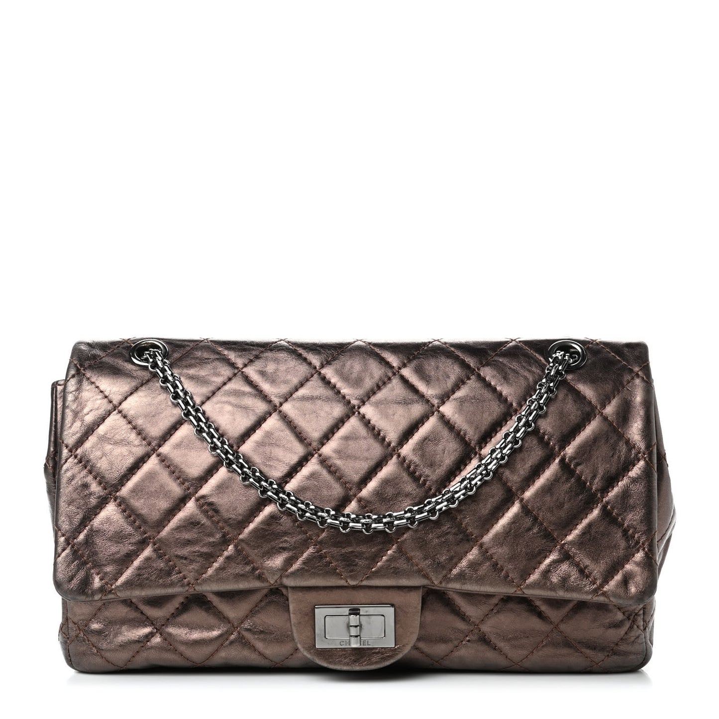 Metallic Aged Calfskin Quilted 2.55 Reissue 226 Flap Bronze