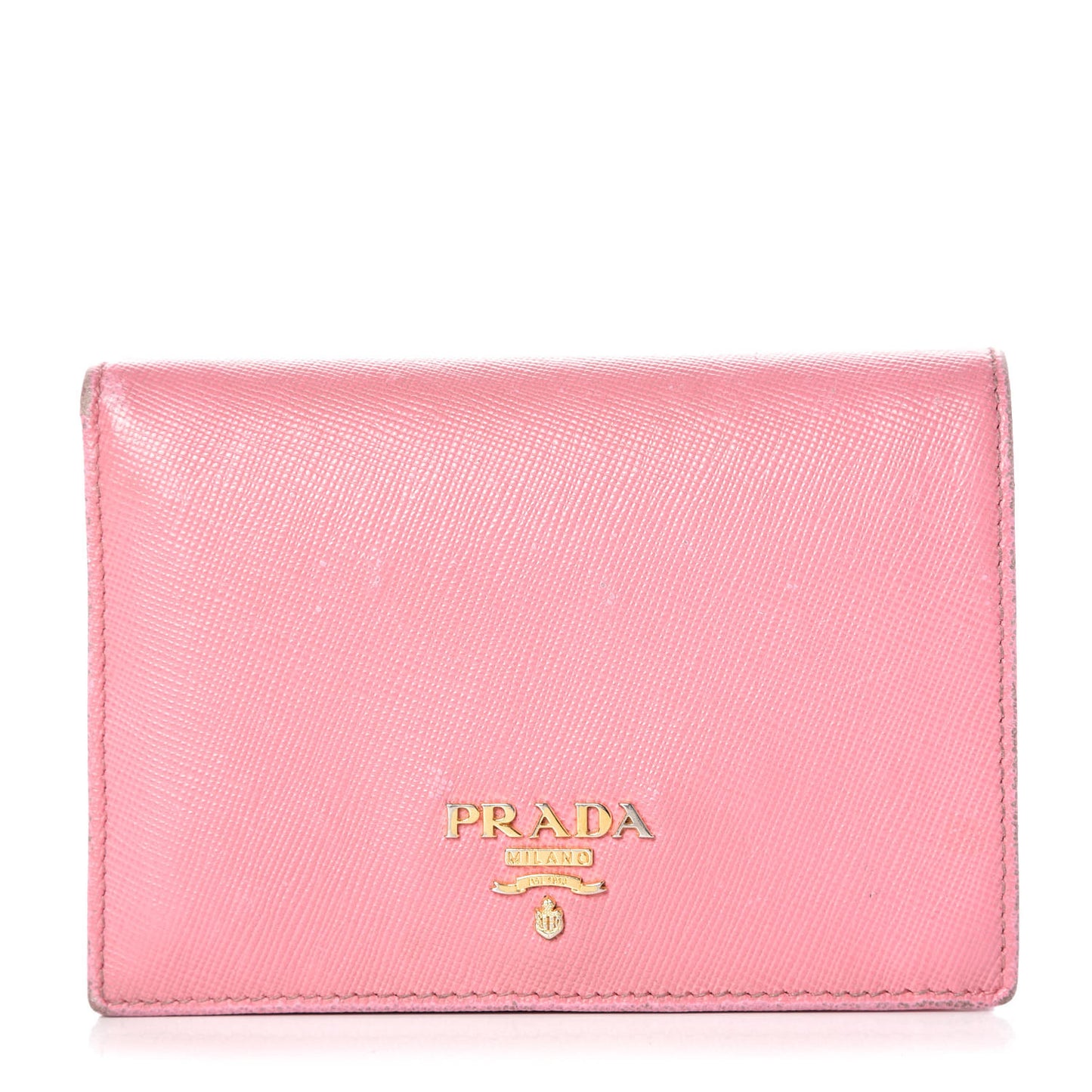Saffiano Metal Compact Snap Bi-Fold Wallet Petalo