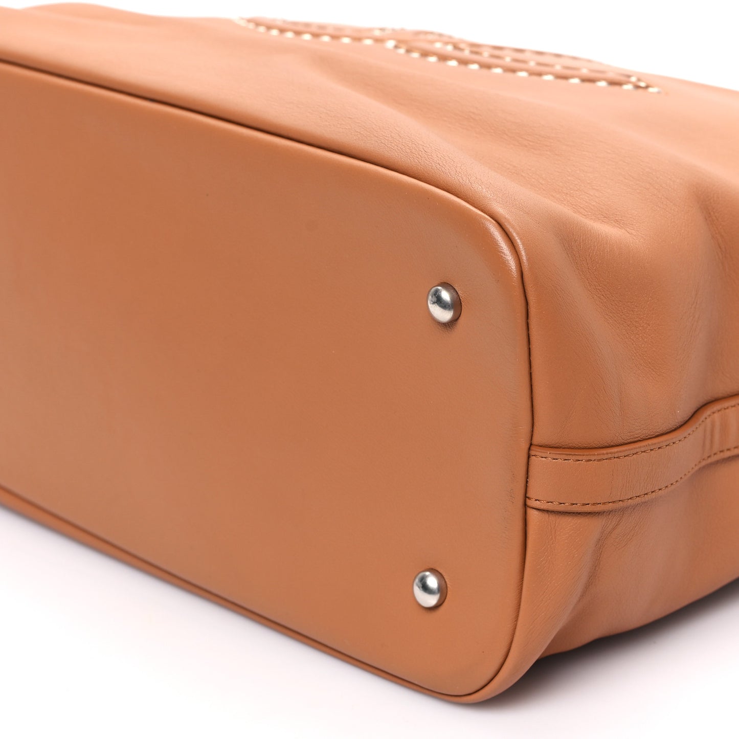 Calfskin Large Coco Eyelets Shopping Tote Camel