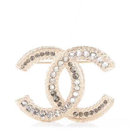 Chanel Crystal CC Brooch Light Gold 1 of 4
