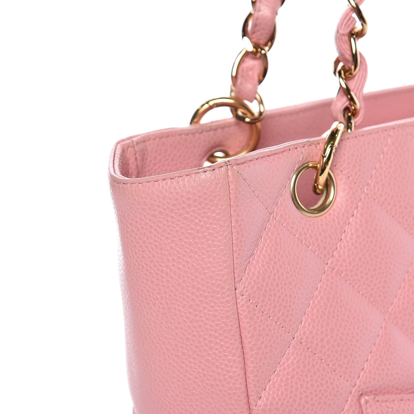 Caviar Quilted Petit Shopping Tote PST Pink