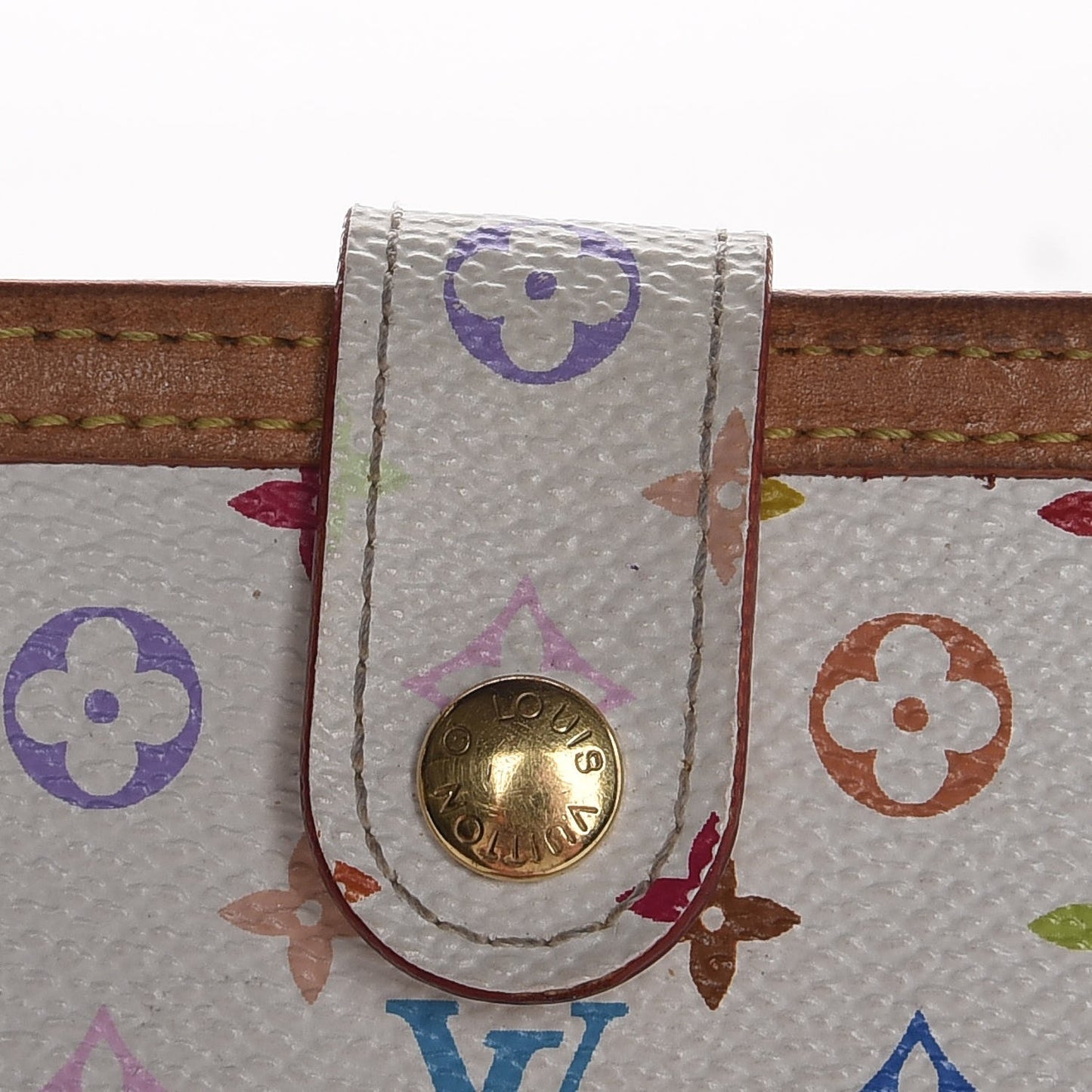 Monogram Multicolor French Purse Wallet White