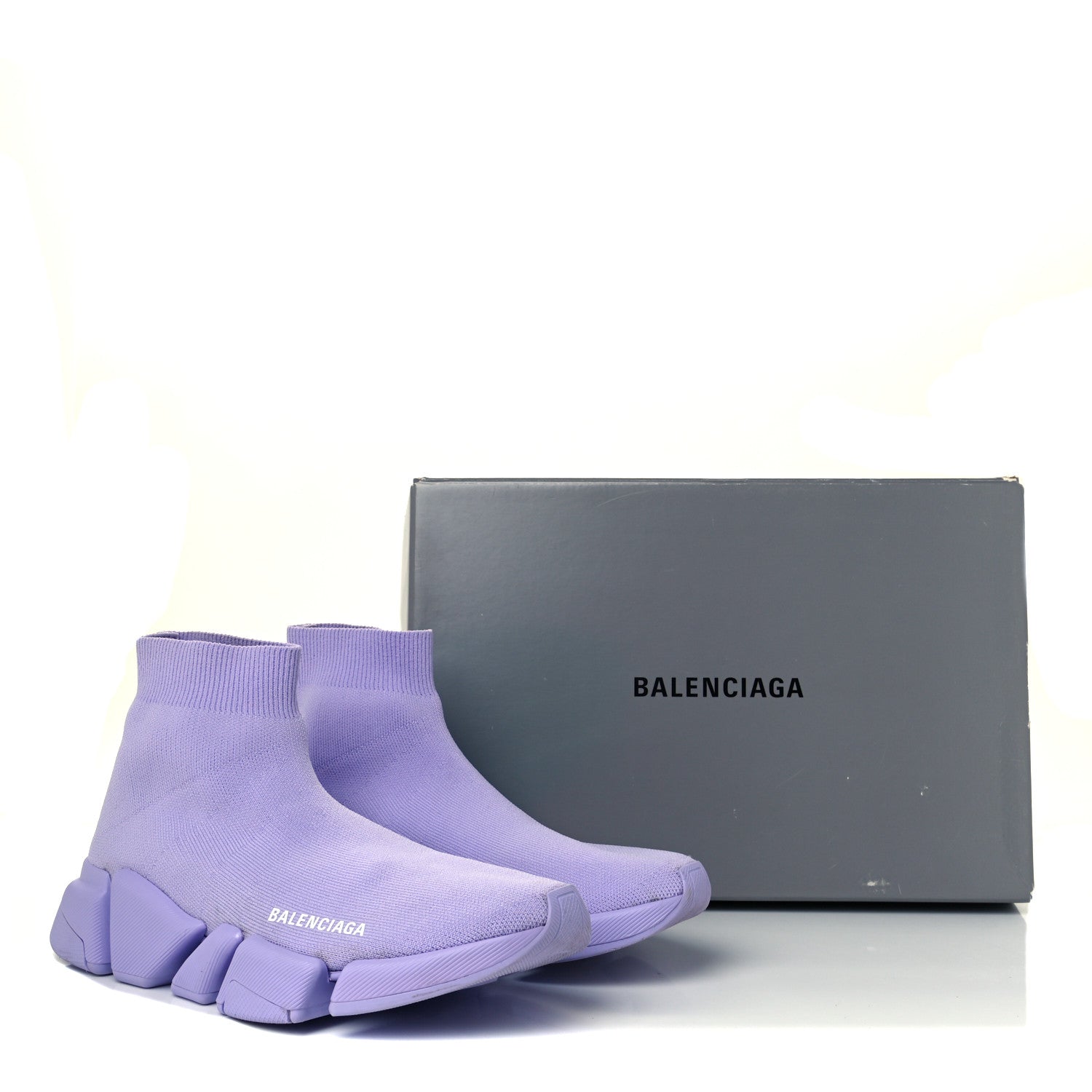 Balenciaga Technical 3D Recycled Knit Womens Speed 2.0 Sneakers 39 Monocolor Lilla 11 of 11