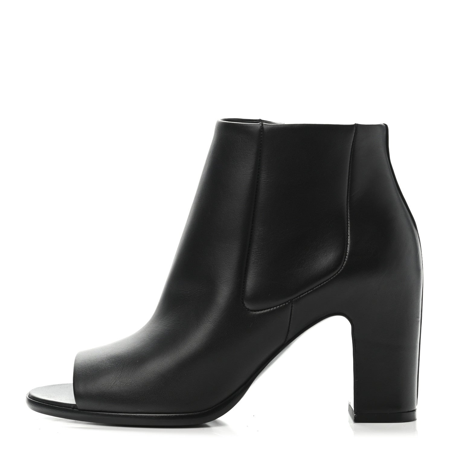 Balenciaga Calfskin Peep Toe Booties 37 Black 1 of 4