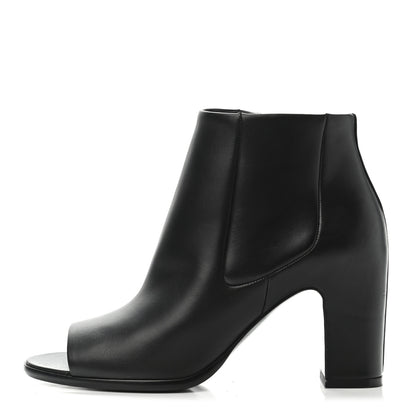 Balenciaga Calfskin Peep Toe Booties 37 Black 1 of 4