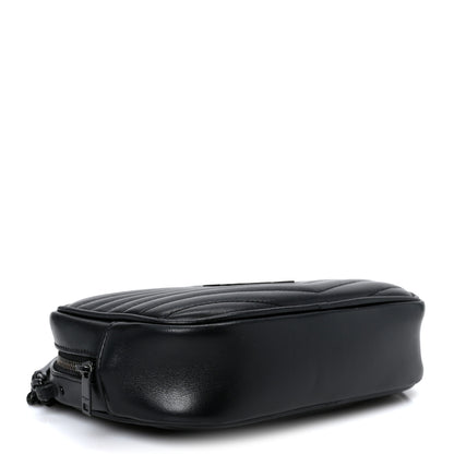 Saint Laurent Calfskin Matelasse Monochrome Monogram Mini Lou Camera Bag Black 3 of 10