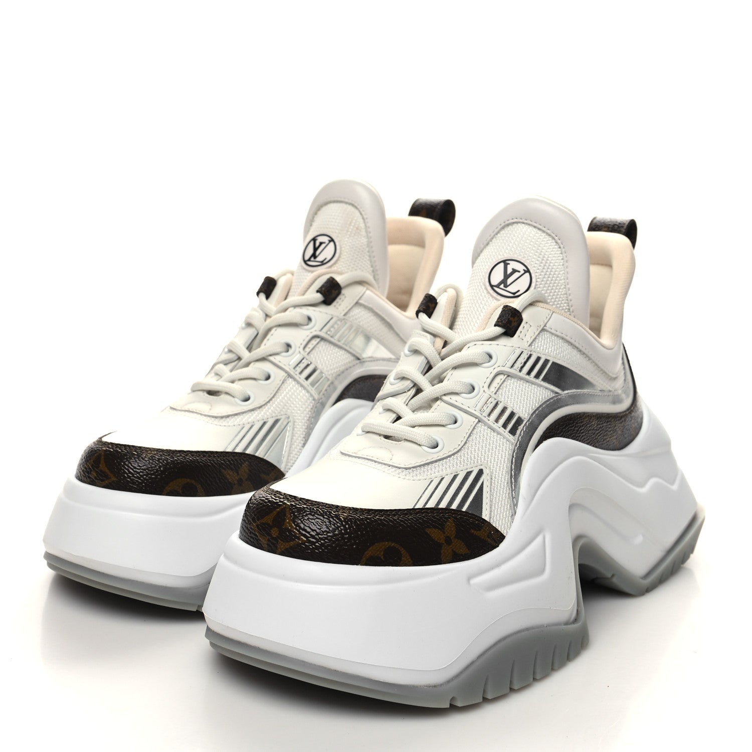 Louis Vuitton Calfskin Monogram LV Archlight 2.0 Platform Sneakers 37 White 3 of 9