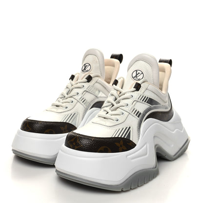 Louis Vuitton Calfskin Monogram LV Archlight 2.0 Platform Sneakers 37 White 3 of 9