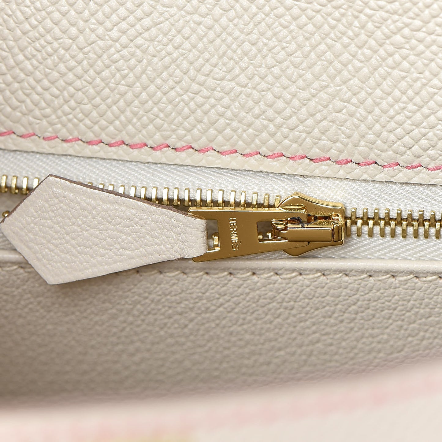Epsom Bi-Color Horseshoe Kelly Sellier 25 Craie Rose Azalee