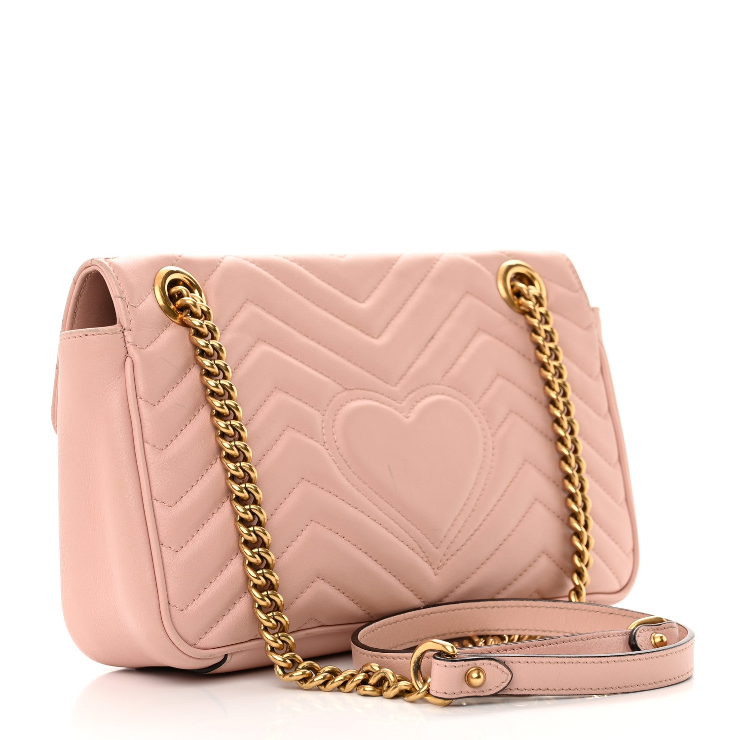 Gucci Calfskin Matelasse Small GG Marmont Shoulder Bag Perfect Pink 3 of 14