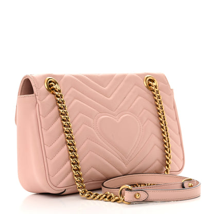 Gucci Calfskin Matelasse Small GG Marmont Shoulder Bag Perfect Pink 3 of 14