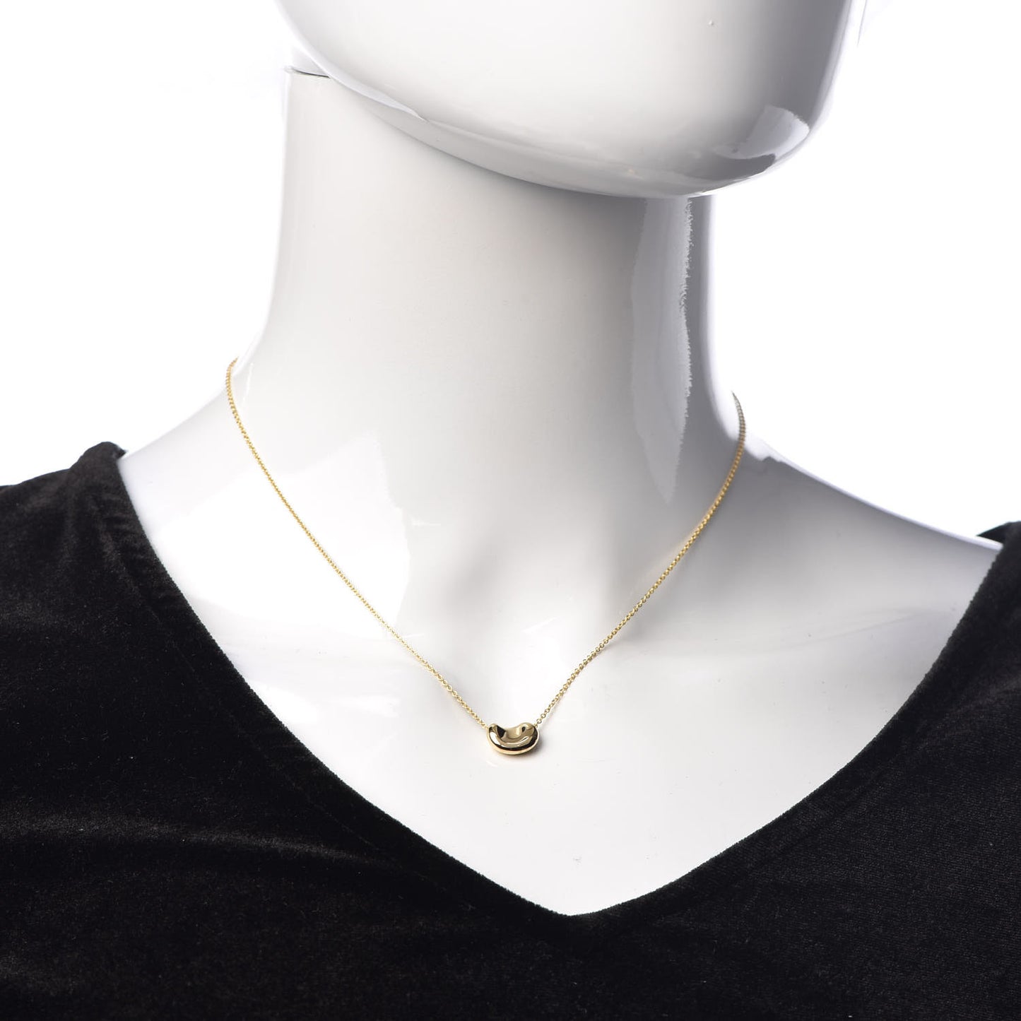 18K Yellow Gold 11mm Elsa Peretti Bean Pendant Necklace