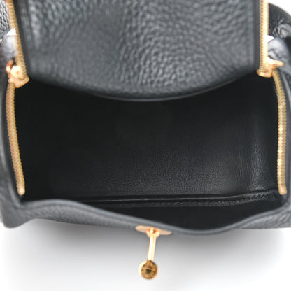 Hermes Taurillon Clemence Mini Lindy 20 Black 5 of 9