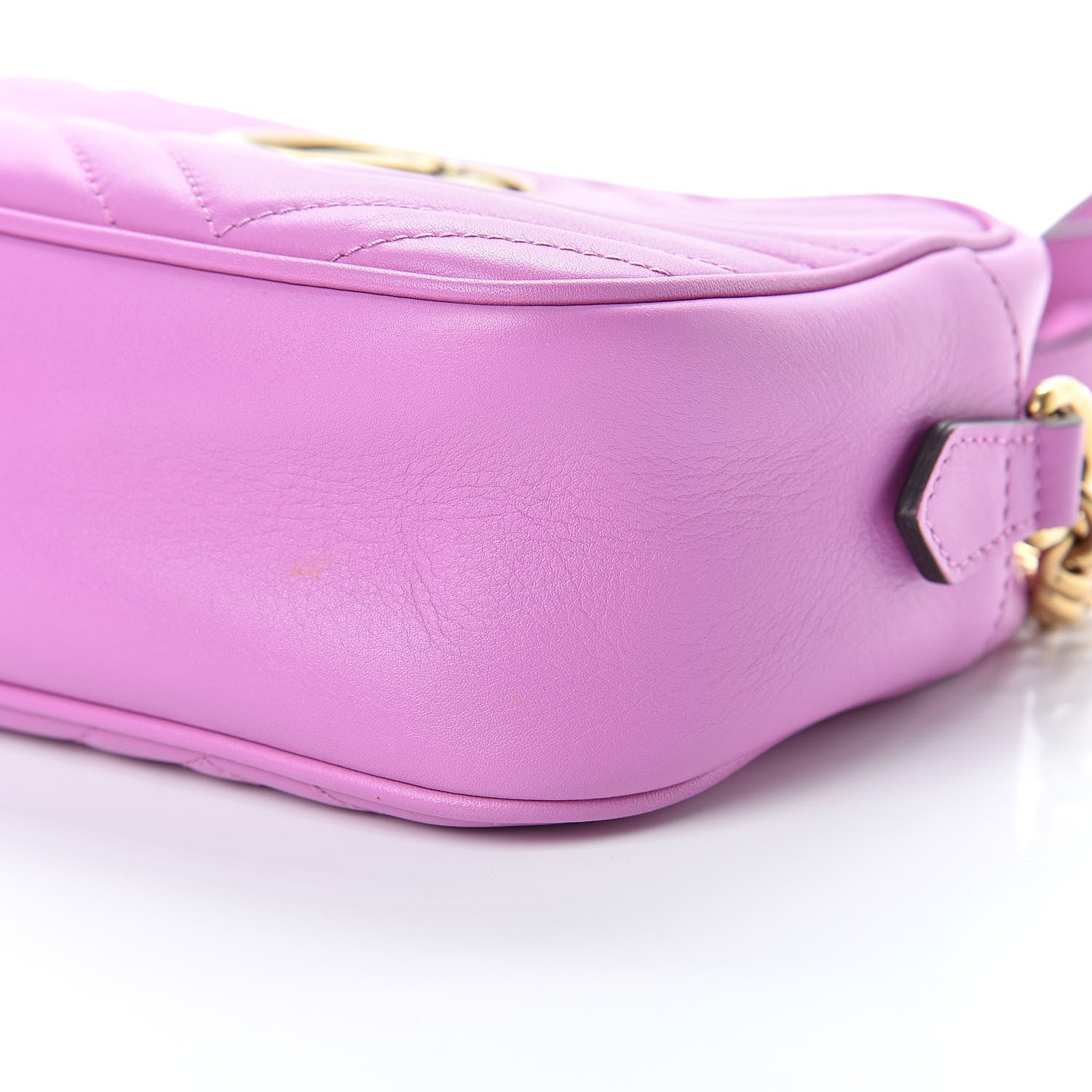 Gucci Calfskin Matelasse Small GG Marmont Chain Shoulder Bag Candy Mousse 10 of 10