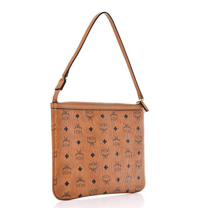 MCM Visetos Liz Shopper Tote Pouch Cognac 4 of 9