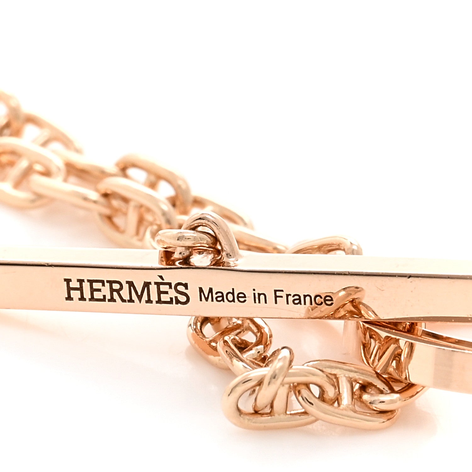 Hermes 18K Rose Gold Diamond Chaine D'Ancre Verso Pendant Necklace SH 4 of 5