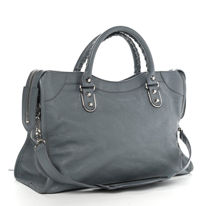 Balenciaga Chevre Silver Metallic Edge Hardware City Bleu Acier 3 of 10