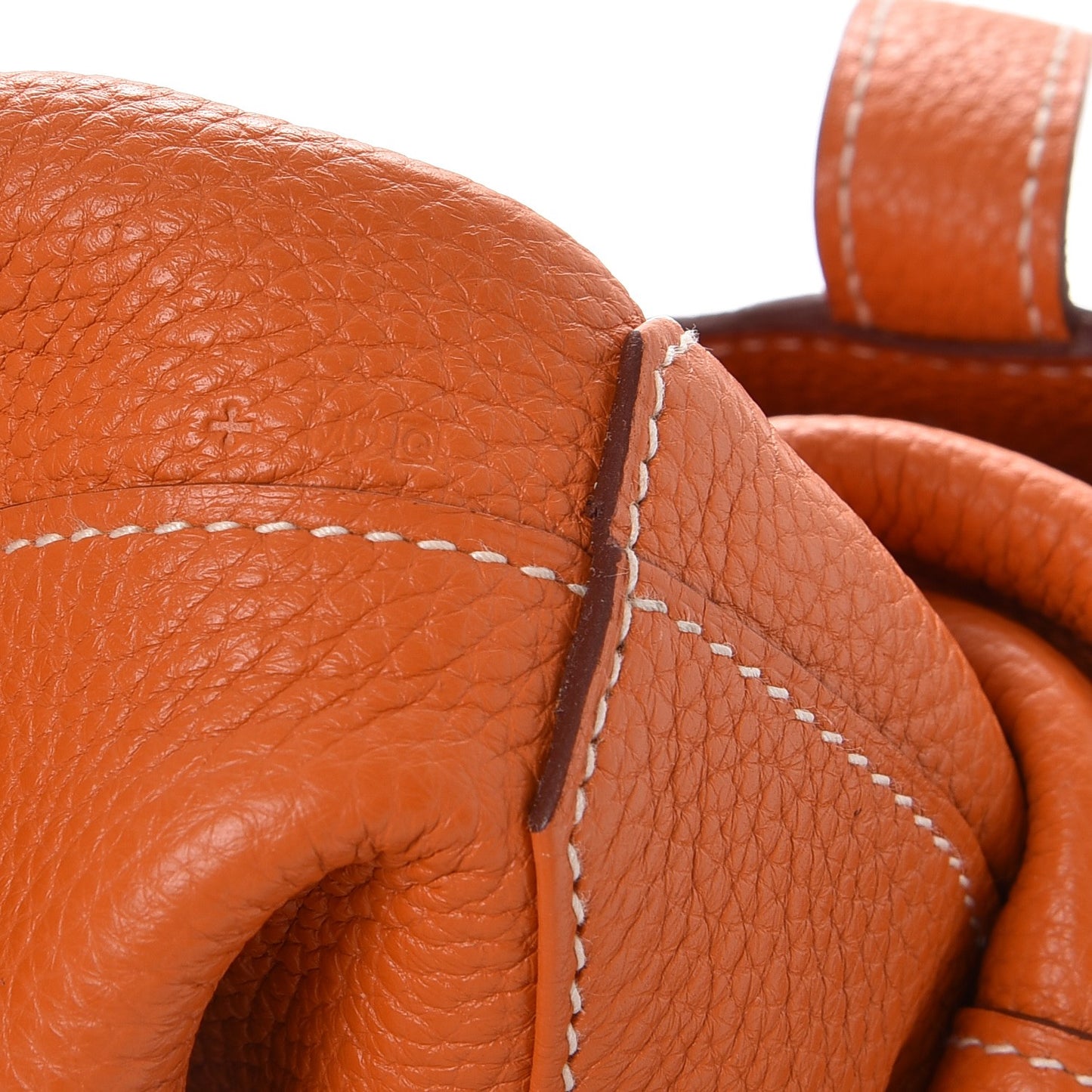 Taurillon Clemence Double Sens 36 Reversible Tote Orange Gold
