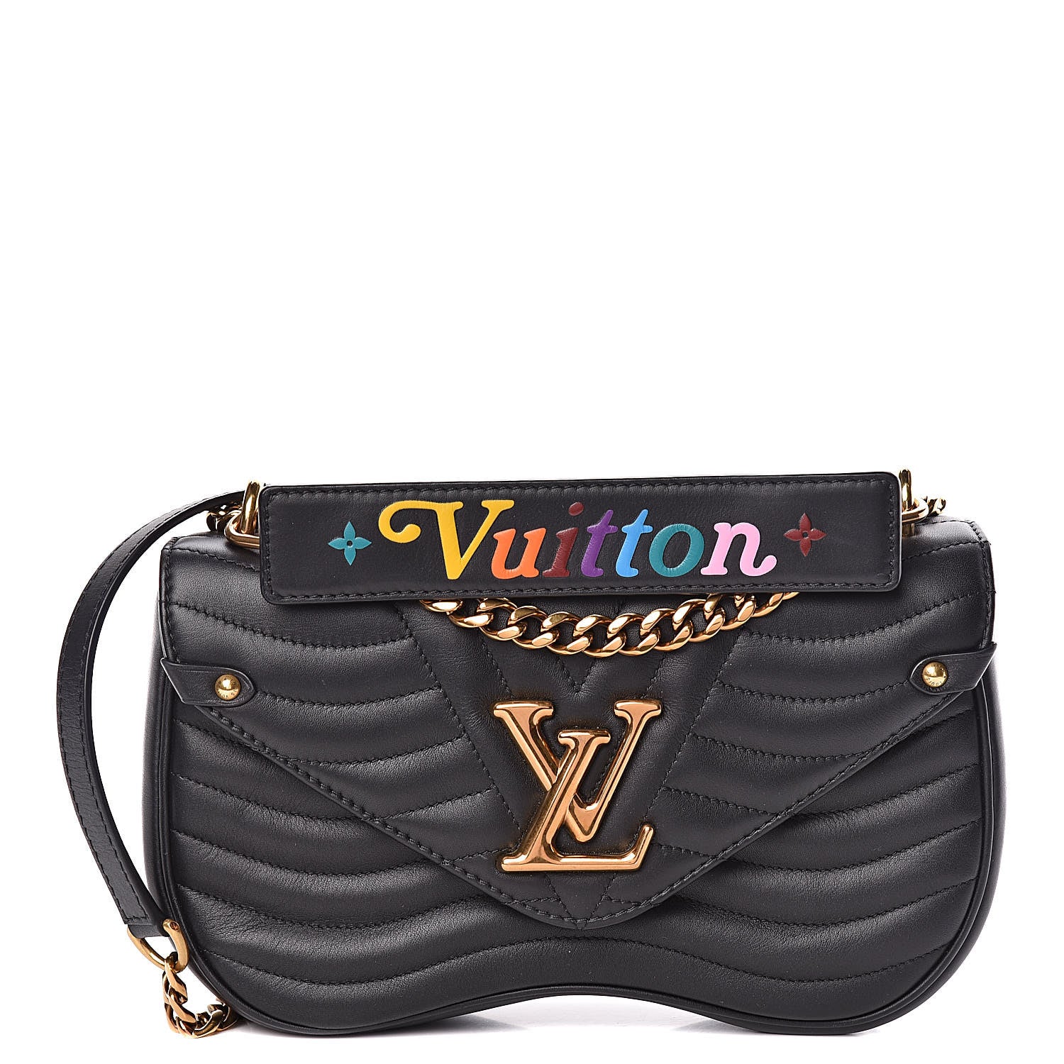 Louis Vuitton Calfskin New Wave Chain MM Black 1 of 13