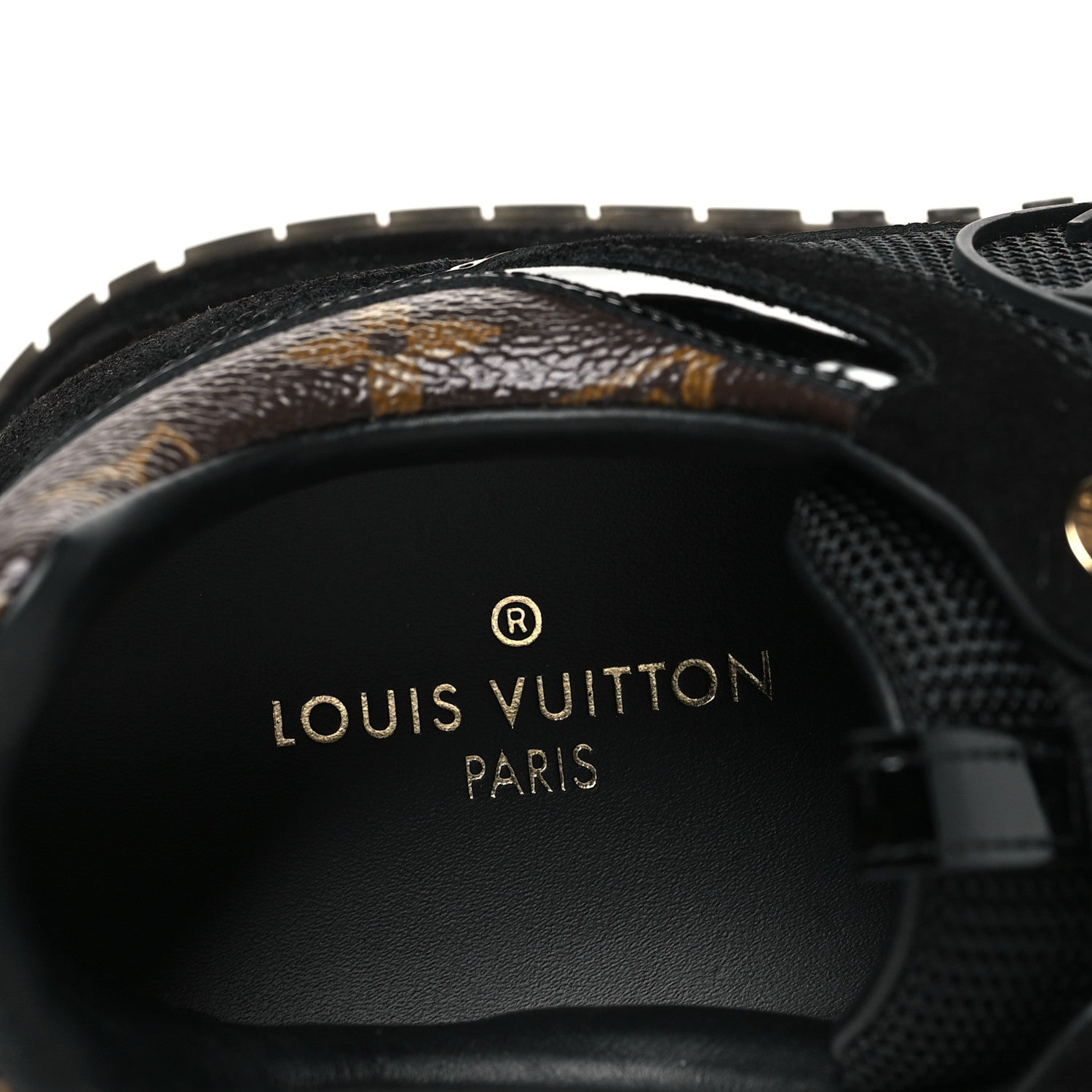 Louis Vuitton Suede Monogram Run Away Sneakers 36 Black 8 of 10