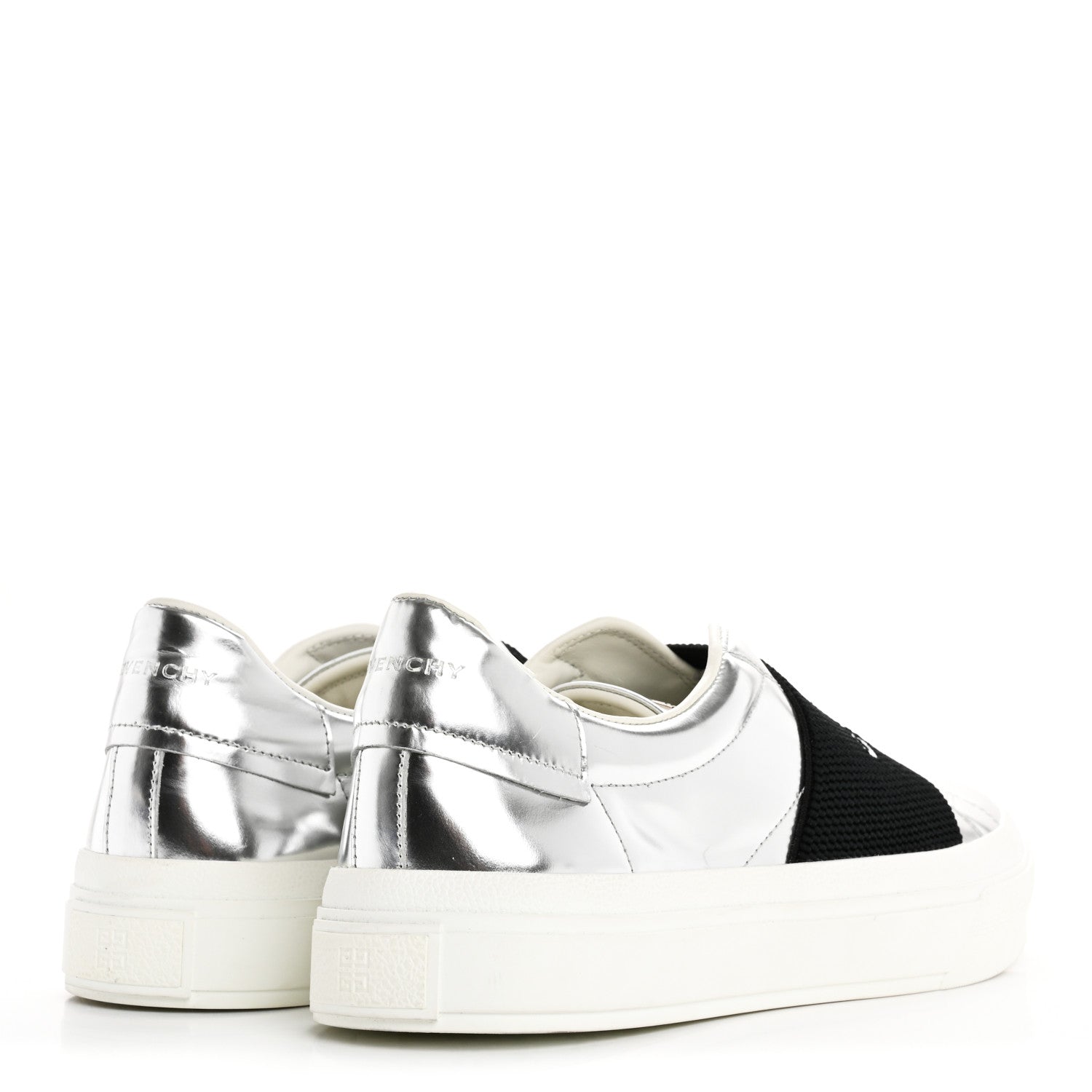 Givenchy Calfskin Band Logo Womens City Sneakers 41 Silvery 5 of 9