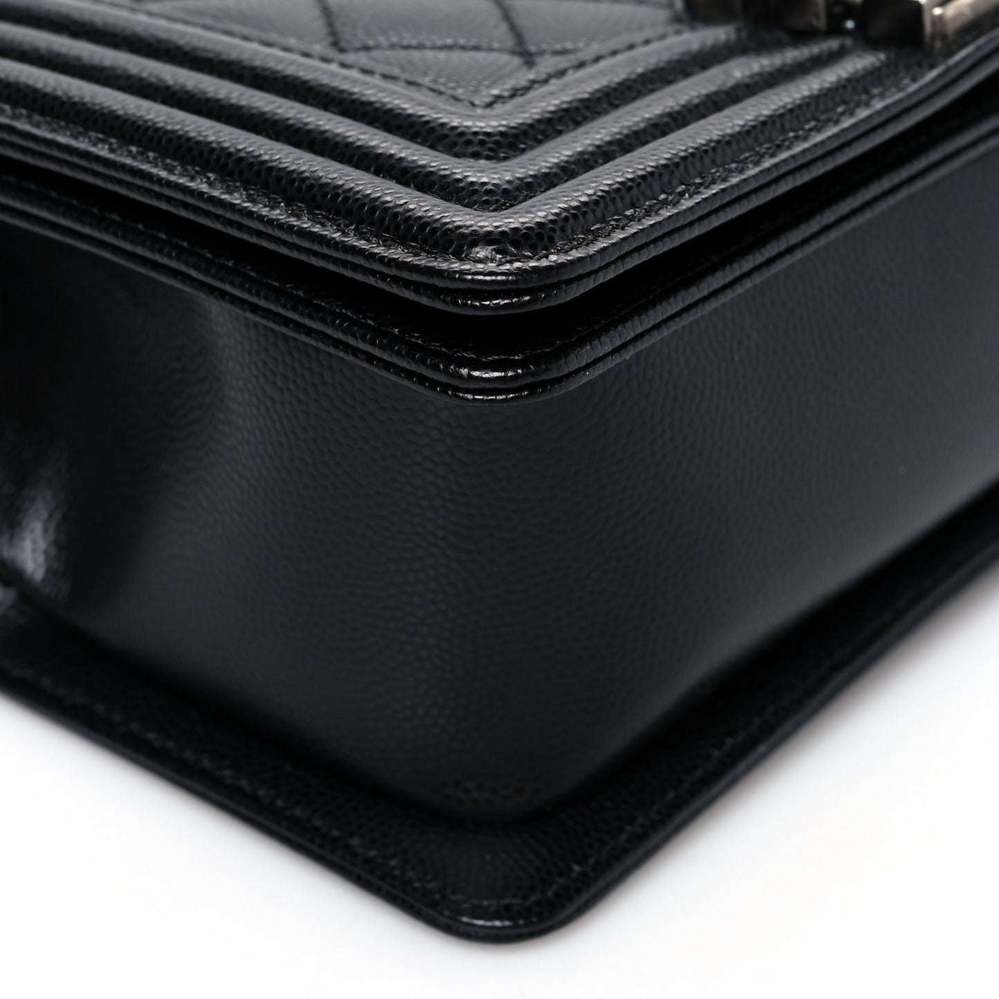 Caviar Quilted Small Boy Flap Black