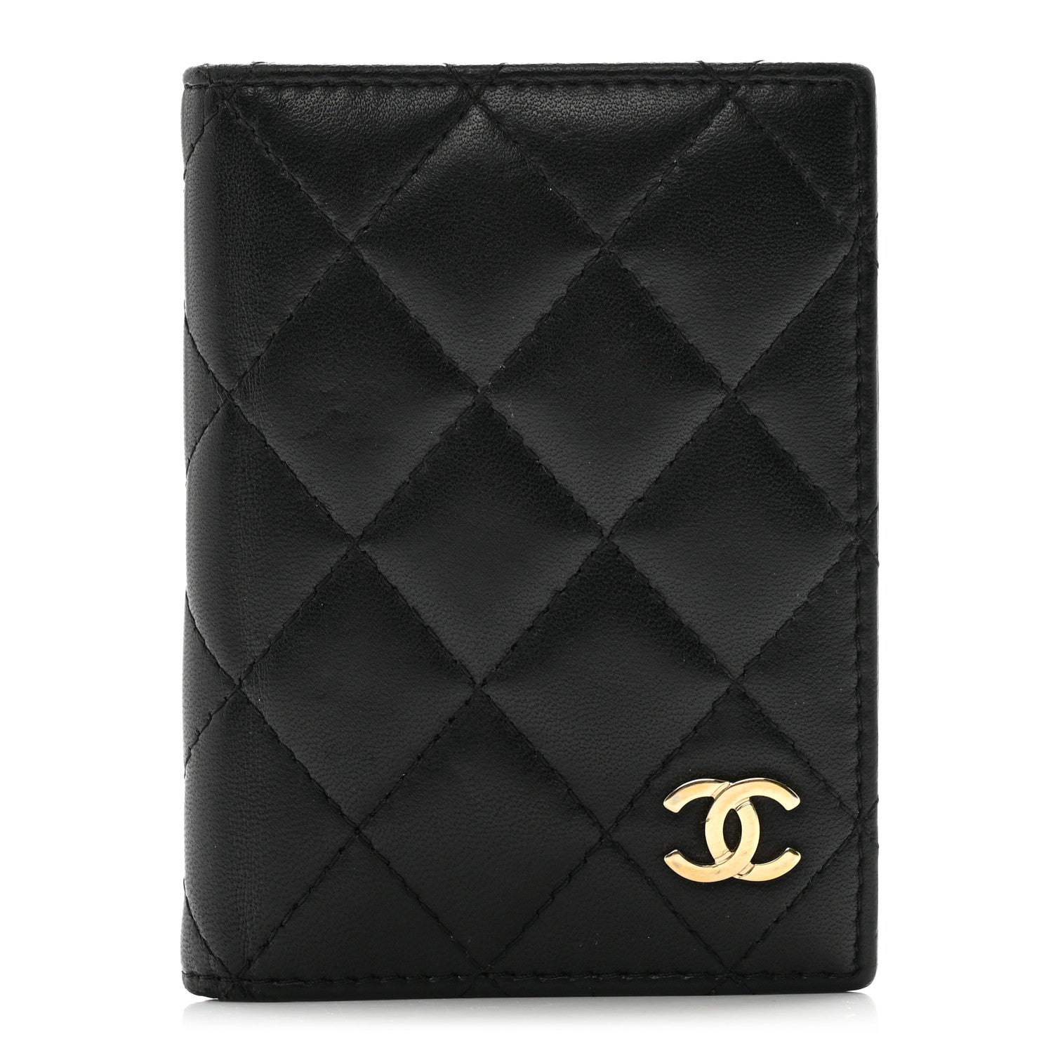 Chanel Lambskin Quilted Card Holder Wallet Black 1 of 12