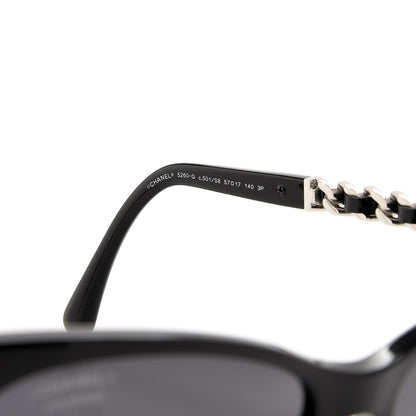 Chanel Cat Eye Chain Polarized Sunglasses 5260-Q Black 6 of 9