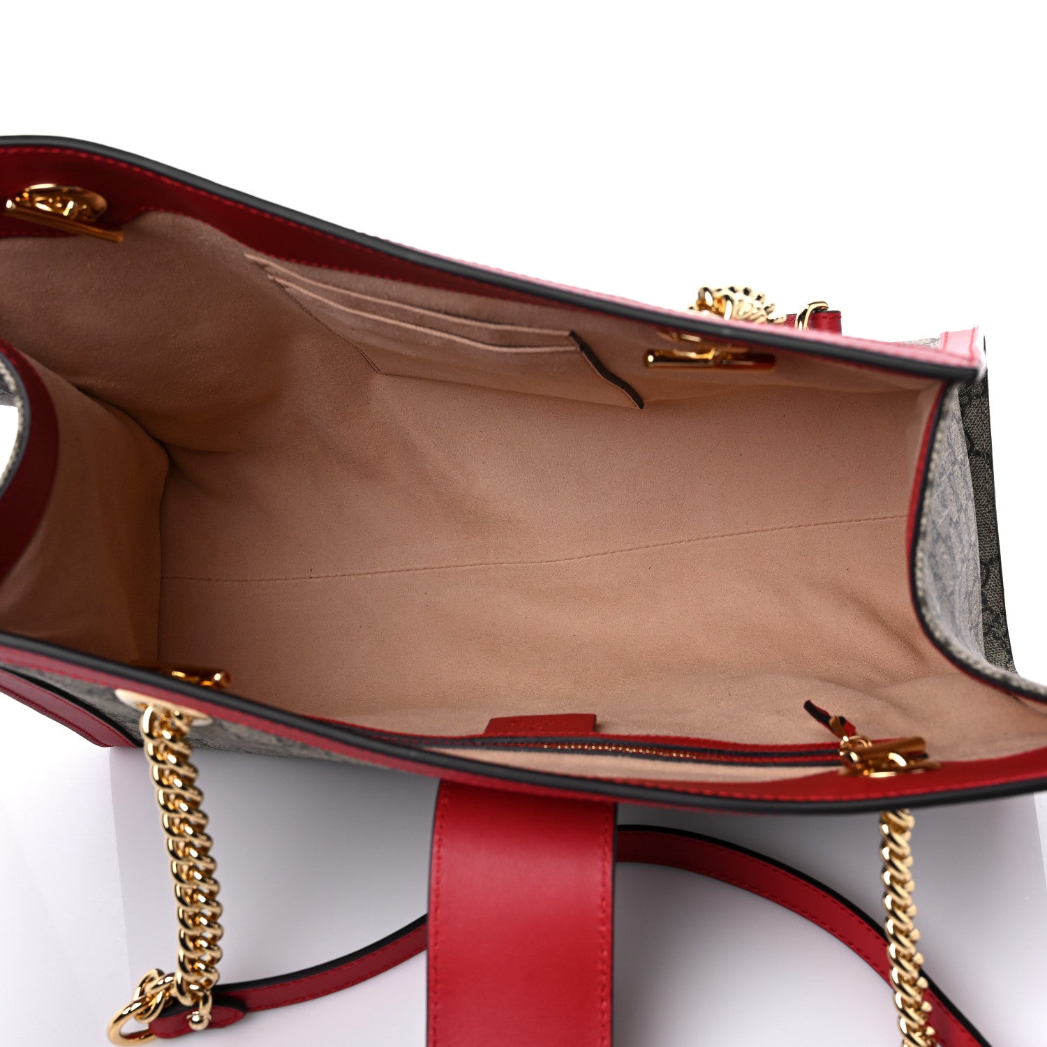 Gucci GG Supreme Monogram Medium Padlock Tote Hibiscus Red 5 of 10