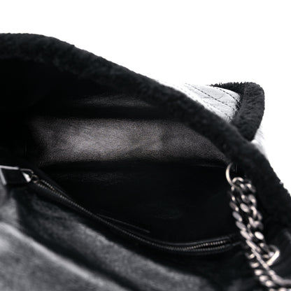 Saint Laurent Crinkled Calfskin Shearling Monogram Medium Niki Chain Satchel Black 5 of 12