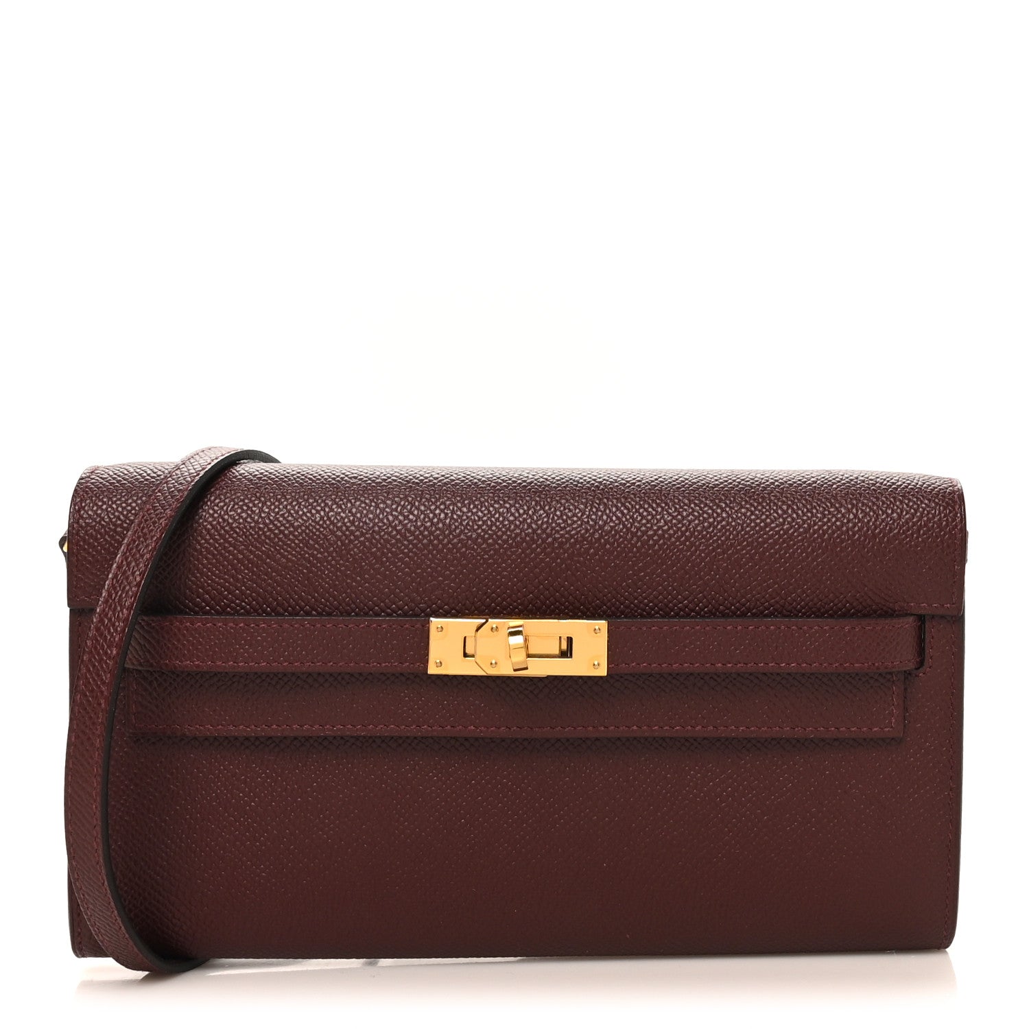Hermes Epsom Kelly Wallet To Go Rouge Sellier 1 of 10
