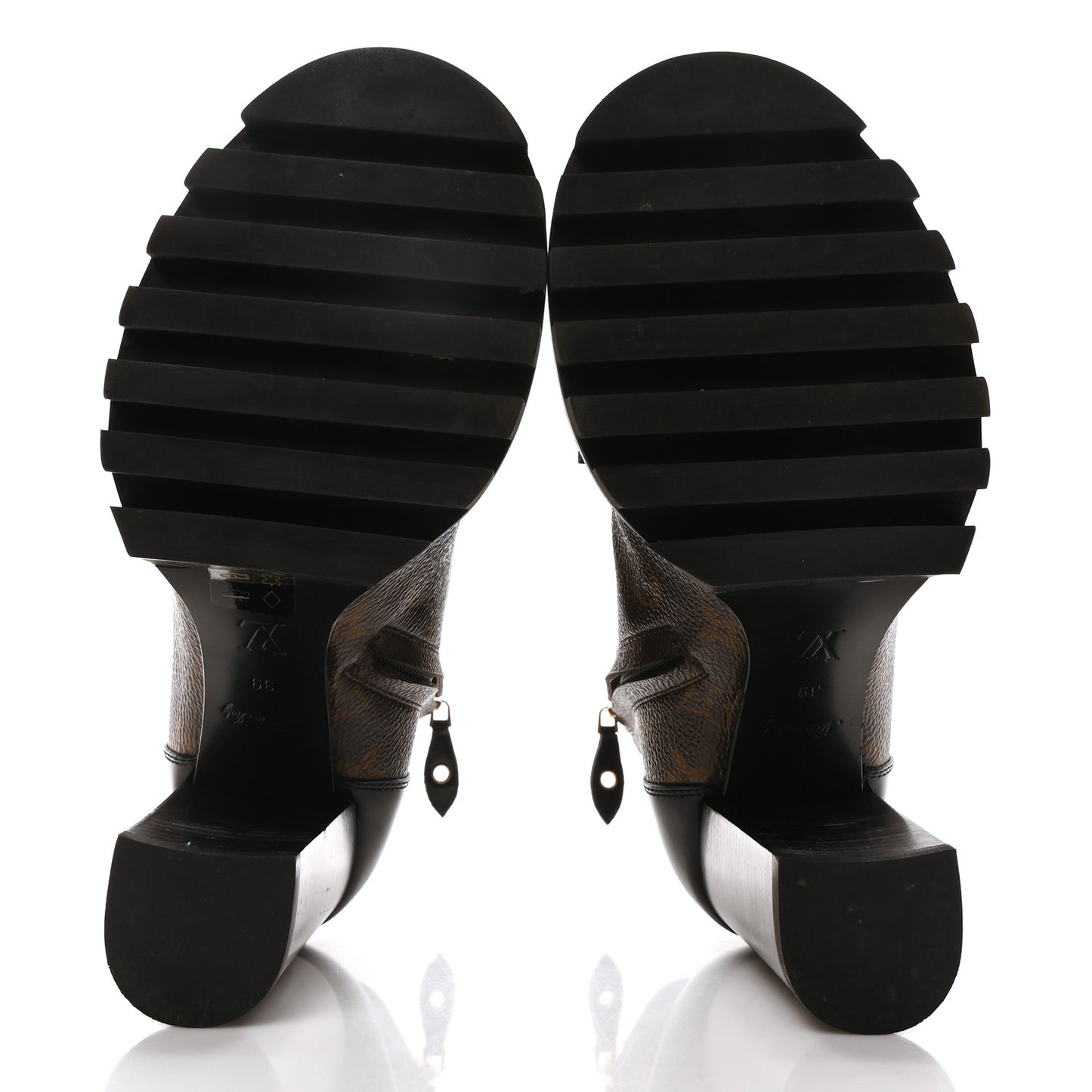 Patent Calfskin Monogram Star Trail Ankle Boots 39 Black