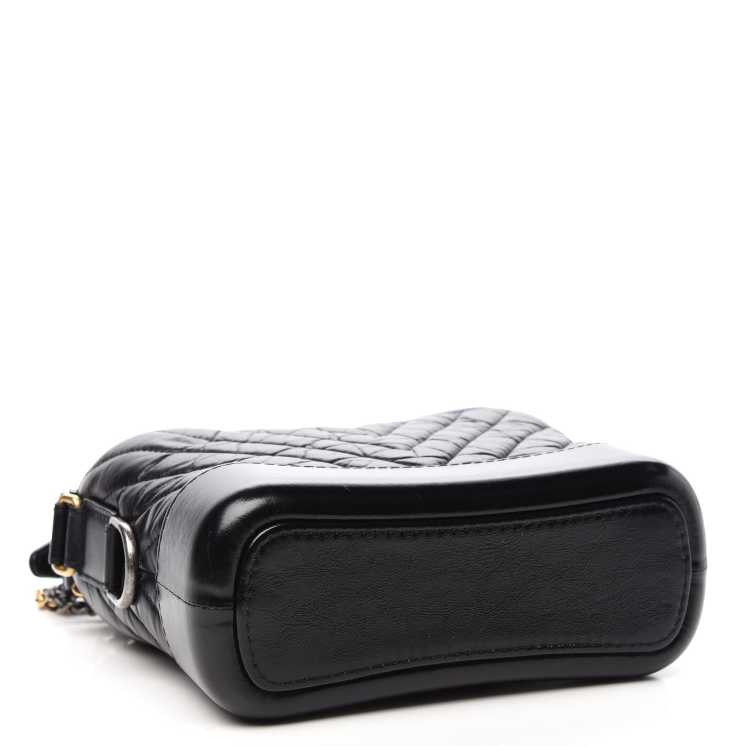 Chanel Aged Calfskin Chevron Quilted Small Gabrielle Hobo Black 4 of 11