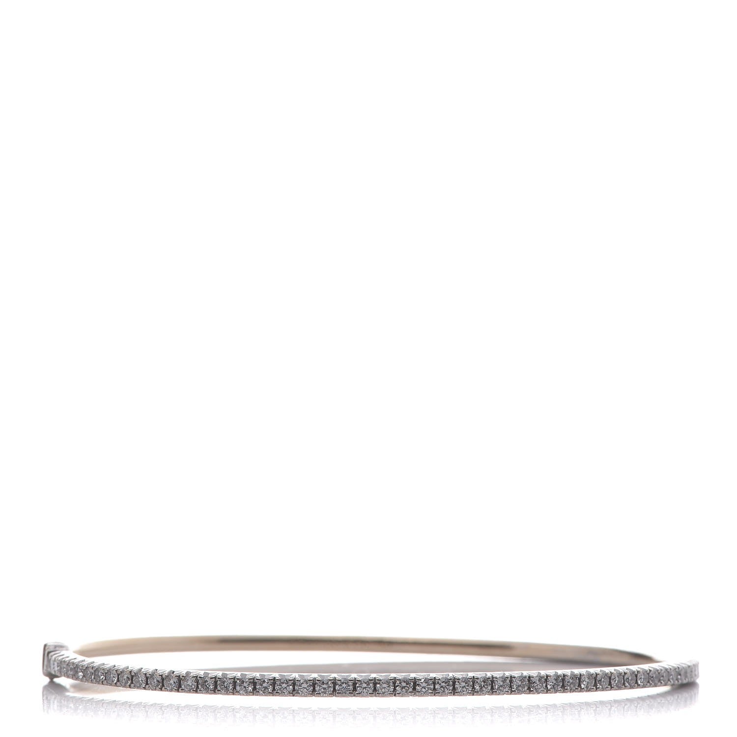 Tiffany 18K White Gold Diamond Metro Hinged Bangle 1 of 10