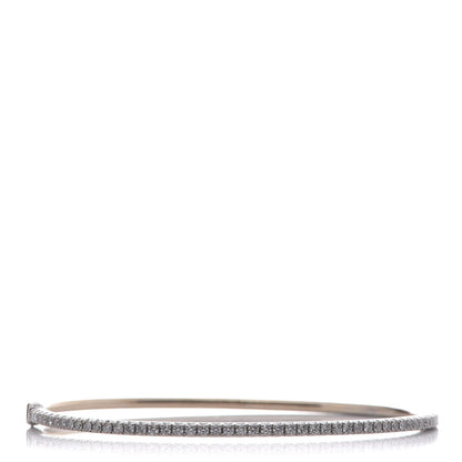 Tiffany 18K White Gold Diamond Metro Hinged Bangle 1 of 10