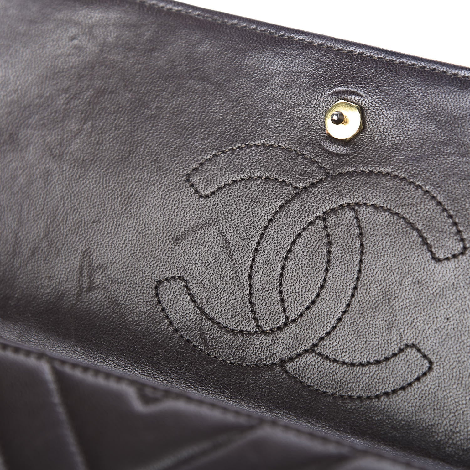 Chanel Lambskin Chevron Quilted Small Single Flap Brown 8 of 11