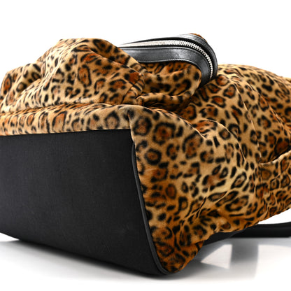 Saint Laurent Velvet Printed Leopard Classic Hunting Backpack Brown 9 of 13