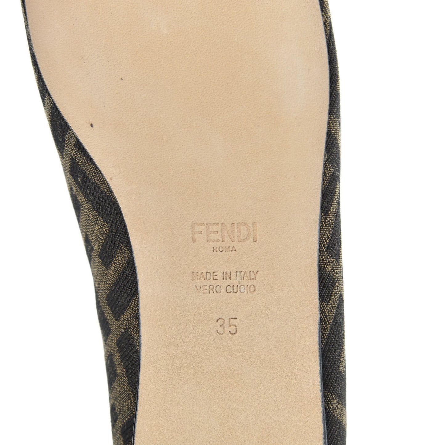 Jacquard FFreedom Square Toe Loafers 35 Tobacco