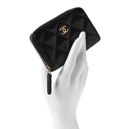 Chanel Caviar Quilted Zip Coin Purse Black 2 of 8