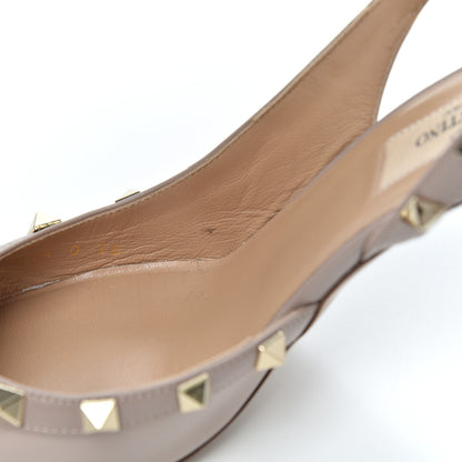 Valentino Garavani Patent Rockstud Half D'Orsay Slingback 85mm Pumps 38 Poudre 15 of 21
