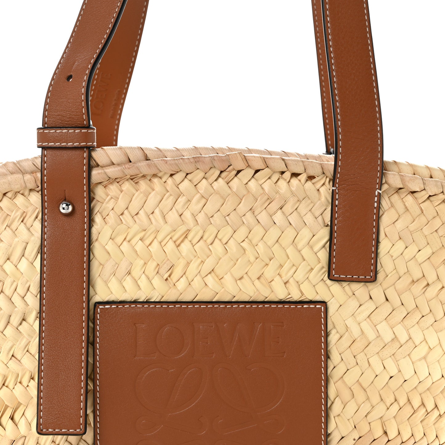 Raffia Basket Tote Bag Natural Tan