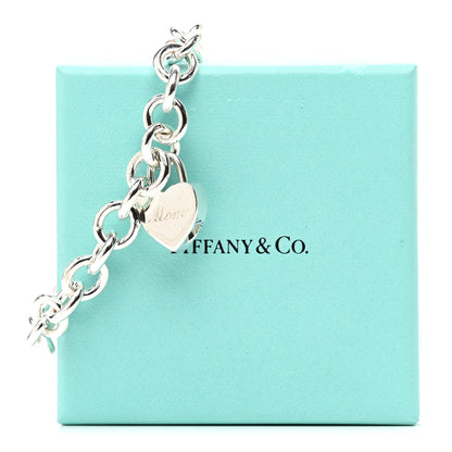 Tiffany Sterling Silver Mom Heart Lock Charm Bracelet 4 of 4