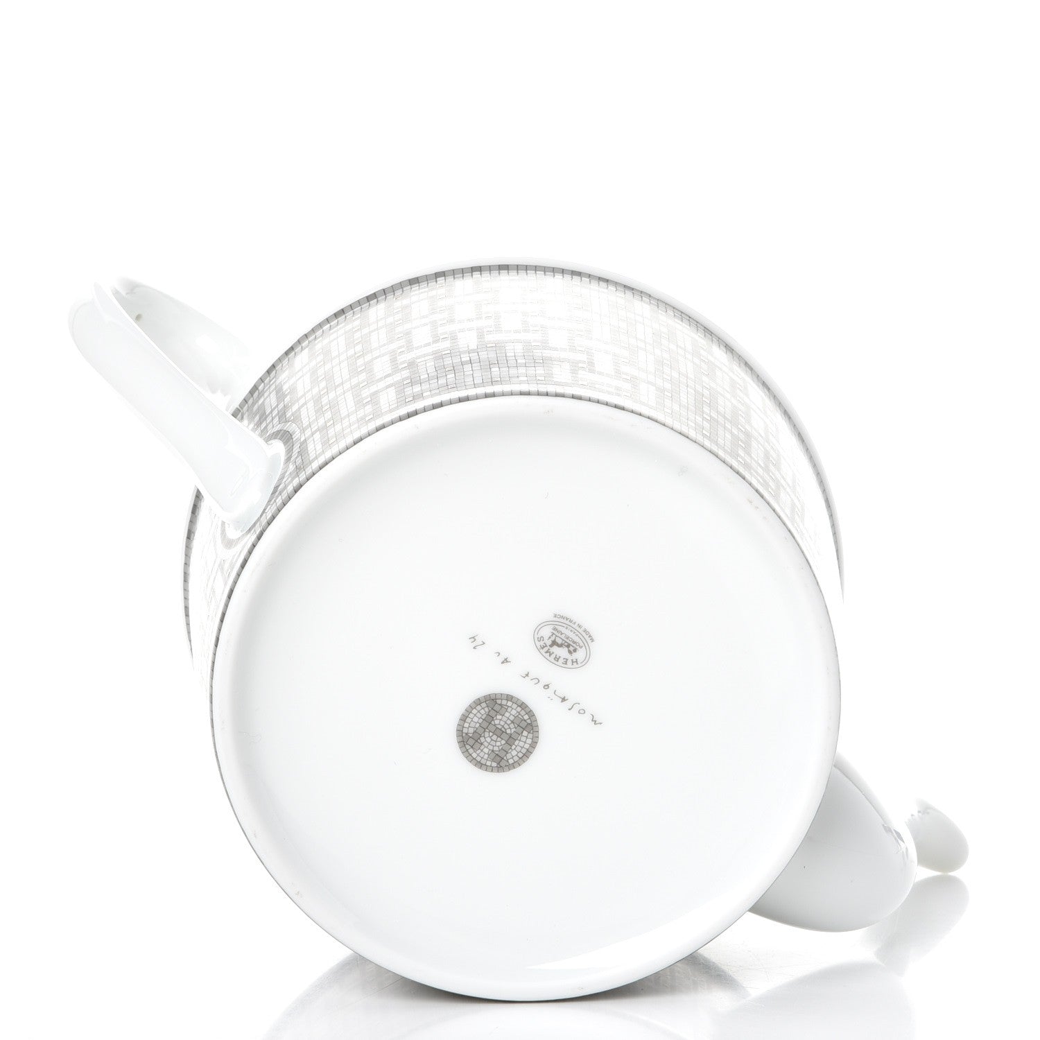 Hermes Porcelain Mosaique Au 24 Platine Coffee/Tea Pot Platinum 4 of 10