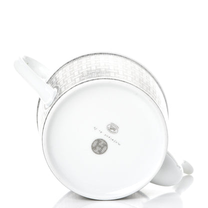 Hermes Porcelain Mosaique Au 24 Platine Coffee/Tea Pot Platinum 4 of 10