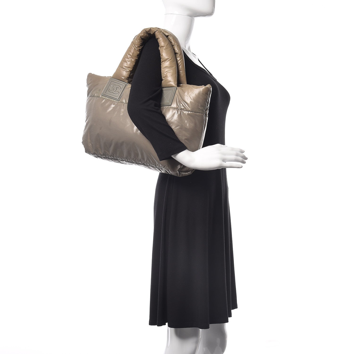 Chanel Nylon Quilted Small Coco Cocoon Reversible Tote Gray 2 of 12