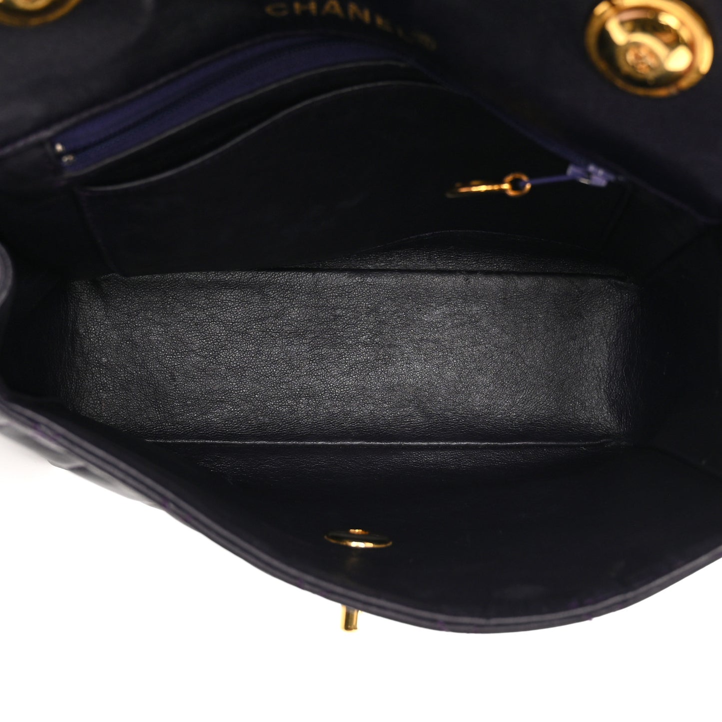 Lambskin Quilted Medium Kelly Flap Purple
